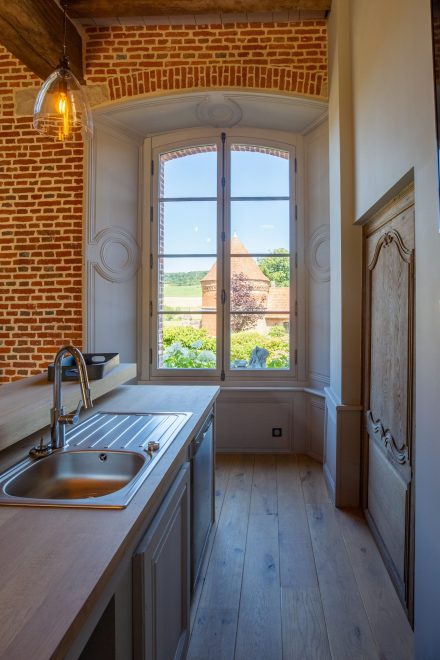 Fenetre bois Tradilou sur-mesure avec ouvrants cintres